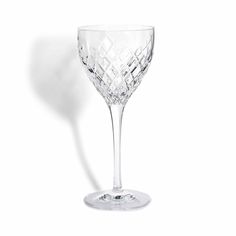 an empty wine glass on a white background