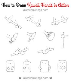 how to draw kawaii hands in cartoon