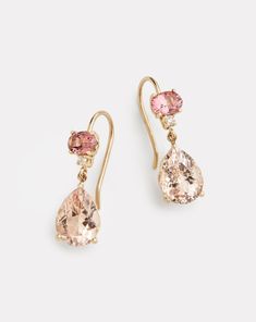 Pink Tourmaline, Morganite, and Diamond Drop Earring – Jamie Wolf Morganite Necklace, Morganite Earrings, New York City Ballet, City Ballet, Prom Earrings, Pink Gem, Pearl And Diamond Earrings, Tourmaline Jewelry, Heart Drop Earrings