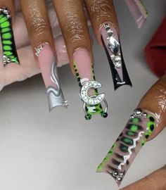 Glam Nails, Long Square Acrylic Nails, Nail Games, Square Acrylic Nails, Mani Pedi, Stylish Nails, Nail Inspo, Acrylic Nails, Nail Designs