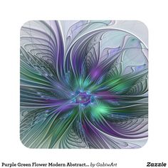 Purple Green Flower Modern Abstract Art Fractal Beverage Coaster Modern Abstract Art Geometric, Modern Art Movements, Abstract Art Paintings Acrylics, Art Fractal, Art Investment, Modern Art Paintings Abstract, Abstract Art Painting Diy, Modern Abstract Art, Checkbook Cover