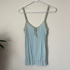 Nwot Calvin Klein Size M Tank Calvin Klein Cotton Loungewear Tops, Calvin Klein Cotton Tops For Loungewear, Calvin Klein Summer Loungewear Tops, Calvin Klein Fitted Top For Loungewear, Fitted Casual Sleepwear With Lace Trim, Casual Lace Trim Tops For Bedtime, Green Sleeveless Sleepwear With Lace Trim, Fitted Green Sleepwear With Lace Trim, Fitted Cami Top For Bedtime