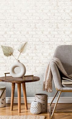 realistic faux effects brick wallpaper Living Room Wallpaper Brick, Wallpaper Living Room Feature Wall, Cozy Living Room Wallpaper, Wallpaper Living Room Feature, Bricks Wallpaper For Living Room, White Brick Wallpaper Living Room, Beige Brick Wallpaper, Wallpaper Living Room Accent Wall, Brick Wall Paper Kitchen