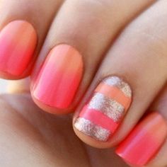 spring time nails Fancy Nail Art, Get Nails, Orange And Pink, Manicure Y Pedicure, Accent Nails, Cute Nail Designs, Fancy Nails, Creative Nails, Manicure E Pedicure