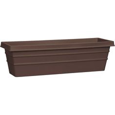 a brown plastic planter on a white background