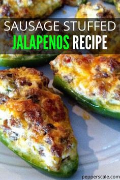 sausage stuffed jalapenos recipe on a plate