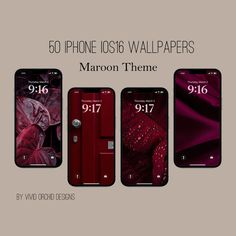 the maroon iphone wallpapers are all different colors and sizes, but there is no image on them