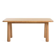 a wooden table on a white background with no one around it or the table top