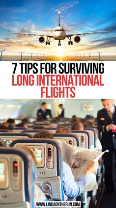 7 Tips For Surviving Long International Flights International Air Travel Tips, Flying International Tips, International Flight Tips, Long Flight Essentials, Flight Hacks, Flying Tips