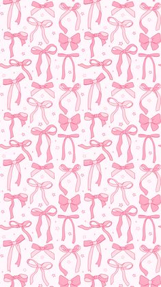 pink bows and ribbons on white background