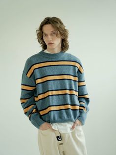 Editor's Notes OUT OF TRUNK's exclusive colored stripe knit sweater with ribbed edges and dropped shoulders. It's a special eye-turning look that creates a trendy styling.- Oversized silhouette- Color striped knit- Dropped shoulders- Ribbed edgesMeasurements(in.)1 / 2- Total length: 25.59 in. / 25.98 in.- Chest: 26.57 in. / 27.56 in. - Shoulder: 24.41 in. / 24.80 in. - Sleeve length: 24.41 in. / 24.80 in. Composition & Care- 65% Polyester 35% Nylon- Refer to the care labe Winter Knit Sweater With Striped Hem, Oversized Winter Sweater With Contrast Stripes, Knit Crew Neck Sweater With Contrast Stripes, Knit Sweater With Contrast Stripes Crew Neck, Casual Knit Sweater With Contrast Stripes, Casual Sweater With Contrast Stripes And Relaxed Fit, Crew Neck Knit Sweater With Striped Cuffs, Winter Sweater With Striped Hem And Long Sleeves, Relaxed Fit Sweater With Contrast Stripes For Spring