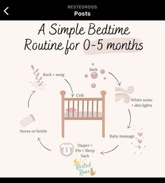 a bedtime routine for 0 - 5 months is shown in this screenshote