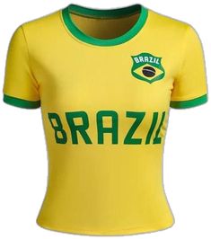 Brazil T Shirt, Home Team, Brazil, Shirts Tops, Tops Designs, Short Sleeves, Sleeve Length, Collage, T Shirt