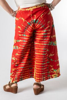 Our fan favorite wide leg cotton palazzo pants are back and brighter than ever in an assortment of brilliant tie dye colorways! Take your hippie style to the next level with these tie dye palazzo pants that are the pinnacle of hippie fashion. Ethically crafted and dyed in Nepal and named after Lung Ta or "Wind Horse" prayer flags seen throughout the country, toss on your new favorite pair of hand dyed pants let your free spirit fly! Not sold yet... Did we mention they have pockets? Where will yo Dyed Pants, Cotton Palazzo Pants, Hippie Fashion, Palazzo Pant, Prayer Flags, Palazzo Pants, Hippie Style, Free Spirit, Nepal