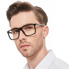 PRICES MAY VARY. Large reading glasses men 1.75 : Classic square design with big frame modified your face type,oversize style perfect for big and wide face,make you look stylish and professional.Tips: Small face please buy cautiously! And metal decoration in the temples give you a fresh look.Lightweight eyeglasses frame with magnifying lenses make comfy all day. High definition lenses: Wide frame reading glasses for men 1.75 strength use high quality lens---restore the true color&scratch resista Lens Frames Men, Glasses For Big Nose, Men Glasses Style, Glasses Frames For Men, Ear Pressure, Big Glasses, Revelation Bible, Reading Glasses Men, Oversize Style