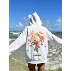 -Item Id 41790029 -Details: Drawstring -Neckline: Hooded -Sleeve Type: Drop Shoulder -Style: Casual -Type: Pullovers -Hem Shaped: Regular -Color: White -Pattern Type: Floral, Animal, Plants, Slogan -Sleeve Length: Long Sleeve -Length: Regular -Fit Type: Oversized -Fabric: Slight Stretch -Material: Knitted Fabric -Composition: 100% Polyester -Care Instructions: Machine Wash Or Professional Dry Clean -Temperature: Spring/Fall (18-25/63-77) -Lined For Added Warmth: Yes -Sheer: No **Open To Offers!! Pattern Hoodie, Drawstring Neckline, Boutique Tops, White Patterns, Sleeve Type, Pullover Sweatshirt, Drop Shoulder, Style Casual, Knitted Fabric