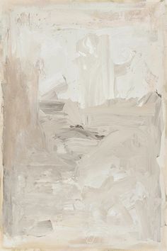 an abstract painting with white and gray colors