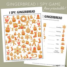 gingerbread themed printable game for kids