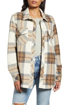 Thread & Supply Plaid Polar Fleece Shacket | Nordstrom Classy Sweater Dresses, Fleece Shacket, Fleece Plaid, Plaid Shacket, Winter Capsule Wardrobe, Polar Fleece, Women's Coats & Jackets, Cotton Hoodie, Casual Denim