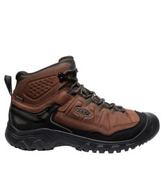 These waterproof all-terrain day hikers offer outstanding stability, support, and comfort for every outdoor adventure. Recommend ordering one half size larger than regular shoe size or your regular Keen size. Direct-attach, air-injected Luftcell polyurethane midsole for long-lasting cushioning. Stability shank delivers lightweight support. Removable Luftcell polyurethane insole for long-lasting comfort. Laces made from 100% recycled polyester. Padded tongue and collar for added comfort. Durable Rugged Waterproof Boots With Reinforced Toe For Sports, Insulated High-top Waterproof Boots For Outdoor Activities, Functional Waterproof Boots With Steel Toe For Outdoor, Functional Steel Toe Hiking Boots For Outdoor Work, Functional Steel Toe Waterproof Boots For Outdoor, Functional Round Toe Waterproof Boots For Outdoor Work, Protective Leather Work Boots For Outdoor, Brown Work Boots With Reinforced Toe For Outdoor Activities, Brown Steel Toe Boots For Outdoor Activities