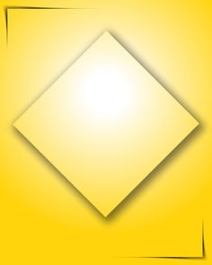 an abstract yellow background with a square shaped object in the center and diagonal lines at the bottom