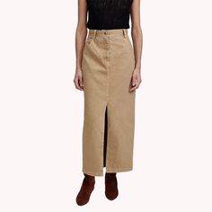 Rachel Comey Bottoms Lunga Skirt Denim Outerwear, Long Skirts For Women, Japanese Denim, Mid Length Skirts, Rachel Comey, Short Jumpsuit, Outerwear Sweater, Bottom Clothes, Knit Skirt