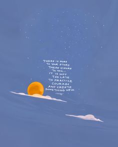 an orange ball floating in the sky with a quote above it that reads, there is hope to new stars