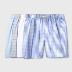 Prioritize comfort with style with this Pack of 4 Woven Boxer Shorts from Goodfellow & Co™. Made from a soft and breathable cotton-blend fabric with a comfortable mid-rise cut, these boxer shorts feature a full elastic waistband, ensuring a flexible and easy fit for all-day wear. Great for everyday wear, you'll appreciate the cool, comfortable style they bring to your underwear drawer. Cool Boxers, Boxer Puppy, Mens Boxer Shorts, Man Weave, Mens Boxers, Hem Style, Men's Knit, Business Plan, Boxer Shorts