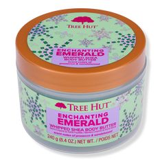 Enchanting Emerald Whipped Shea Body Butter - HLDY WHIPPED BODY BTR ENCHANTED EMERALDBenefitsScent: vibrant prosecco mixed with sultry sandalwoodThis luxurious, daily hydrator features a lightweight, airy, whipped formula that absorbs quickly into skin with a non-greasy feelIt provides superior long-lasting hydration to leave skin feeling soft and smoothParaben free, sulfate free, alcohol-free, no formaldehyde donors, has a no-slip formula and long-lasting fragranceKey IngredientsNatural Shea Bu Body Butter Tree Hut, Tree Hut Body Butter, Brr Basket, Whipped Shea Body Butter, Shower Care, Birthday Basket, Christmas Dreaming, Sleepover Things, Sephora Skin Care