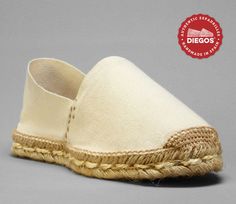 "Diegos® traditional ivory white espadrilles | For women and men. These authentic and rare espadrilles are entirely hand crafted, like the ones back in the 1920's before the arrival of vulcanization and rubber soles. The sole is hand stitched by Vicente, nicknamed ''El borracho \", one of the last alpargateros (espadrille artisans) in northern Spain. The soles made of braided jute rope, are shaped and then hand sewn with a punch on a custom designed artisan wood bench . We ship from NY on Wednes Spanish Espadrilles, Coiled Rope, White Espadrilles, Wedge Espadrilles, Women's Espadrilles, Recycled Canvas, Jute Rope, Vegan Shoes, Flat Espadrilles