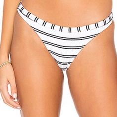 White With Black Stripes Size 10 (Midium) New With Tags Trendy White Bottoms For Poolside, Trendy White Swimming Bottoms, Black Stripes, Womens Swim, Size 10, Stripes, Black White, Black And White, Tags