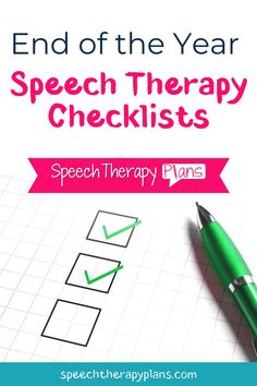 At the end of the school year do you find yourself scrambling for group therapy activities, trying to finish your data collection and finalize all of your IEP paperwork? If that is you, check out my end of the year, speech therapy checklists! This list of a few tasks will give you guidance for a couple of weekly activities to take you through the end of the school year without stress! | Speech Therapy Plans | End Of Year | Speech Therapy | SLP |