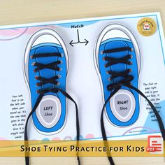 shoe tying practice for kids with instructions