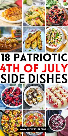 18 Easy patriotic 4th of July side dishes. A wide range of patriotic day sides like grilled corn, salads, and pasta. BBQ side dishes to enjoy on the 4th of July. |4th of July recipes| 4th of July Corn Potato Salad, 4th Of July Side Dishes, Easy July 4th Desserts, 4th Of July Dessert Ideas, Recipes 4th Of July, 4th Of July Party Food, 4th Of July Food Ideas, Summer Potluck Dishes, Red White And Blue Cupcakes