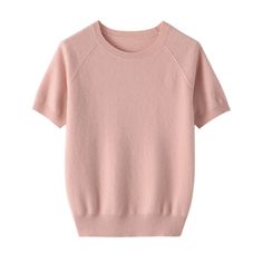 Lasaky - Luxurious Cashmere Short Sleeve Sweater with Loose Fit and Round Neck, Trendy Half Sleeve Knitted Cashmere Sweater Cashmere Outfits, Pink M, Chic Sweaters, Short Sleeve Sweater, Short Sleeved Sweaters, Cashmere Sweater, Three Quarter Sleeves, Quarter Sleeve, Half Sleeve