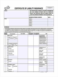 Fresh Certificate Of Liability Insurance Template Insurance Printable, Insurance Template, Blank Certificate, Birth Certificate Template, Commercial Insurance, Printable Certificates, Liability Insurance, Business Insurance, Business Plan Template