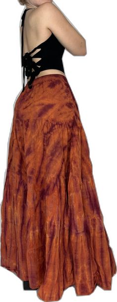 Bohemian Batik Print Beach Skirt, Hippie Tie-dye Skirt For Festival, Bohemian Brown Skirt For Fall, Fall Bohemian Brown Skirt, Hippie Tie-dye Skirt For Beach, Hippie Tie-dye Skirt For The Beach, Bohemian Cotton Maxi Skirt For Fall, Flowy Hippie Maxi Skirt For Vacation, Bohemian Batik Print Summer Skirt