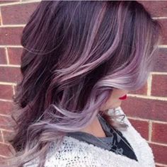 Faded Purple to Gray Gray Balayage, Grey Hair Dye, Balayage Hair Color, Hair Gray, Lavender Hair, Super Hair, Hair Color Purple, Hair Color Ideas For Brunettes, Trendy Hair Color