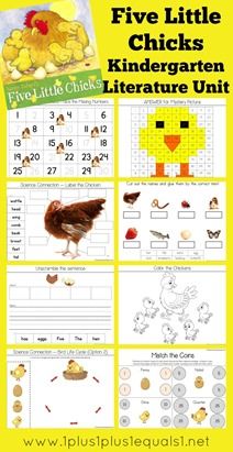 the five little chickens printable worksheet for children