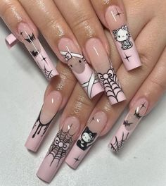 Hello Kitty Halloween Nails, Trash Nails, Monster High Nails, Hard Nails