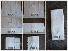 the instructions for how to fold an unisex toilet paper roll in four easy steps