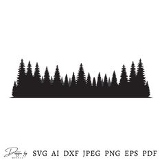 Pine Tree Silhouette Painting, Pine Trees Silhouette, Pine Tree Svg Free, Pine Forest Silhouette, Tree Line Silhouette Forests, Pine Tree Silhouette, Forest Silhouette, Tree Svg, Tree Line