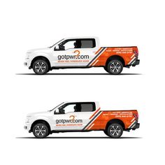 two white and orange truck wrappers with the words gottwo com on them