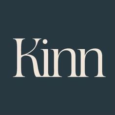 the word kinn written in white on a black background