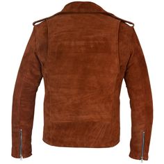 Buy Elias Brown Biker Jacket Made of Suede. Free Shipping in USA, UK, Australia, Canada & Worldwide, With Custom Made-to-Measure Option. Brown Fitted Moto Outerwear, Fitted Long Sleeve Moto Outerwear, Winter Brown Asymmetrical Zip Biker Jacket, Brown Asymmetrical Zip Biker Jacket For Winter, Fitted Moto Outerwear For Fall, Brown Biker Jacket With Double-needle Sleeve For Fall, Fitted Brown Outerwear With Asymmetrical Zip, Brown Fitted Outerwear With Asymmetrical Zip, Fitted Outerwear With Asymmetrical Zip And Pockets