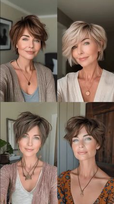 18 Sexiest Short Hairstyles for Women Over 40: Timeless Elegance and Confidence Choppy Bob Hairstyles, Short Brown Hair, Short Hair Color