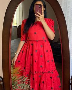 Bow down to the leo Queens slayin the game this #featurefriday These #redgown are so extra and we totally love it 💗 Dm for price and order 💌 #cotton #cottonkurti #cottonsaree #newcollection #kurtis #instaphoto Dress Designs For Stitching, Xxxl Dress, Partywear Dresses, Salwar Dress, Cotton Maxi Dress, Saree Trends, Cotton Dress Summer, Red Gowns, Cotton Maxi