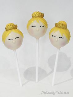 three little princess lollipops sitting on top of each other