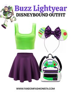 buzz lightyear costume and accessories with text that reads buzz lightyear disney bound outfit