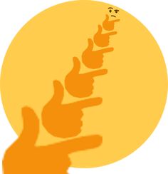 an orange circle with thumbs up in the middle